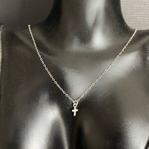 Sterling silver Italy dainty cross necklace